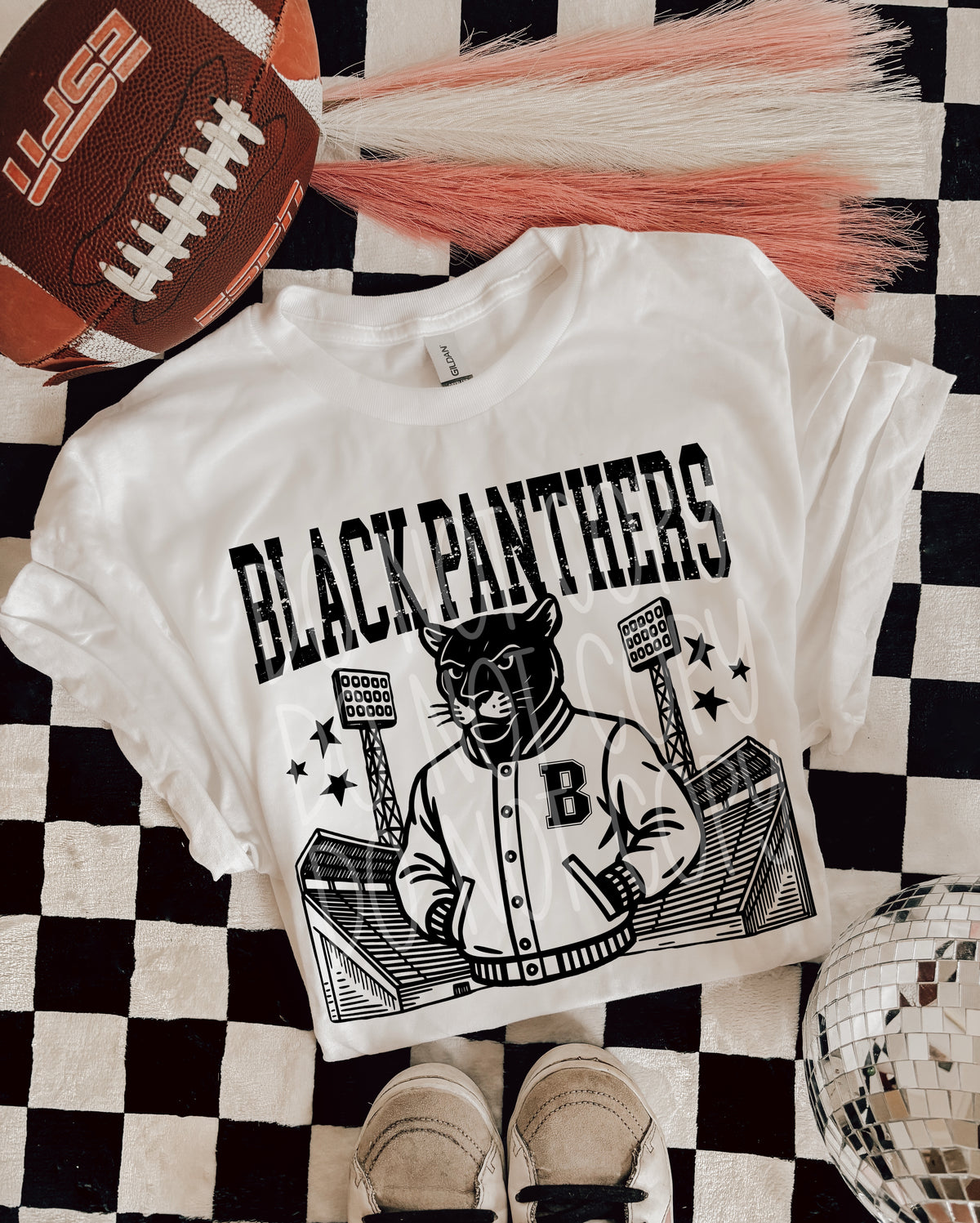 Black panthers Letterman mascots PHDC DTF transfer