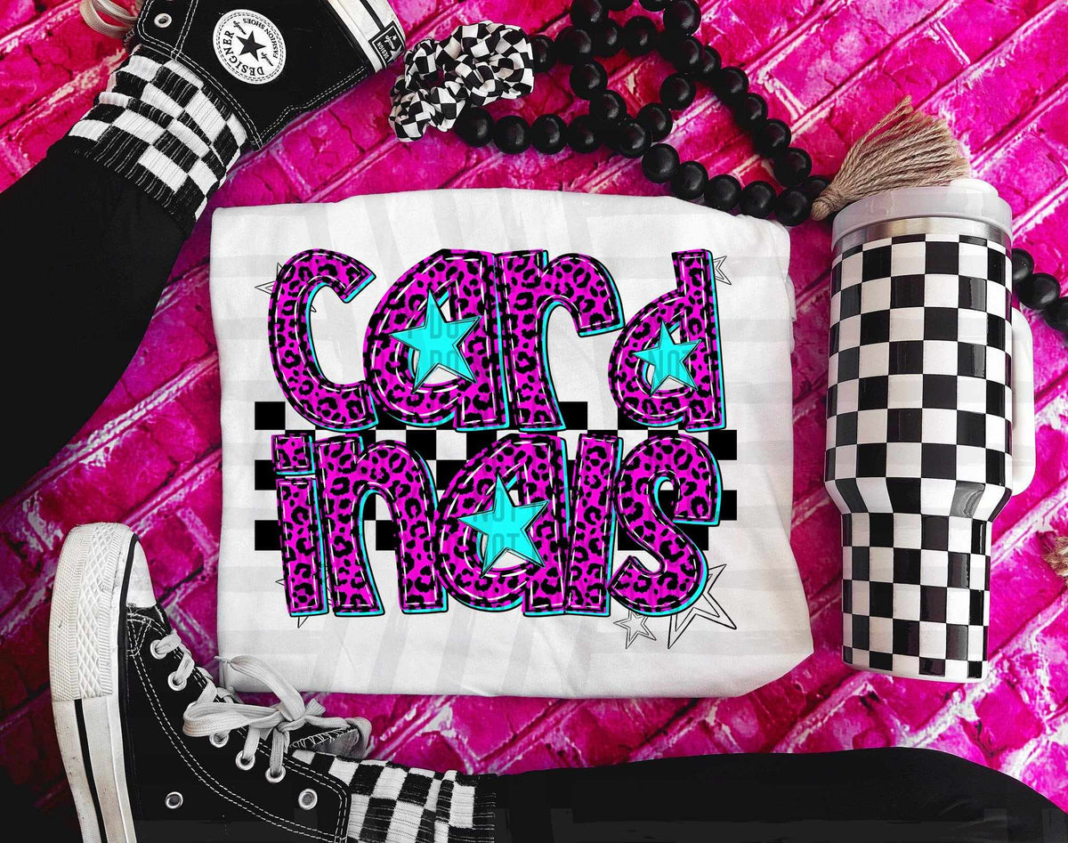Cardinals Pink Leopard Neon (Caplinger) DTF transfer