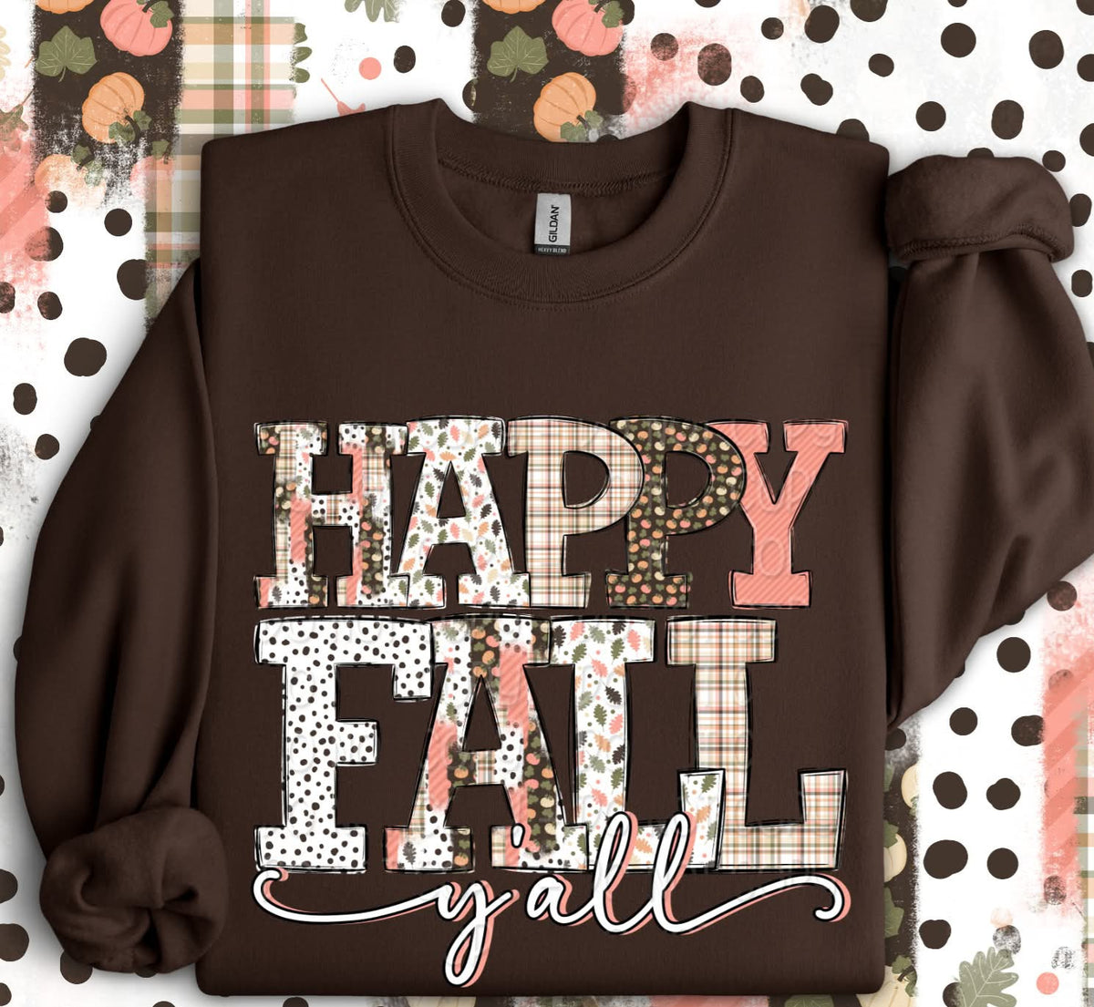 Happy fall yall leaves 113182 DTF transfer