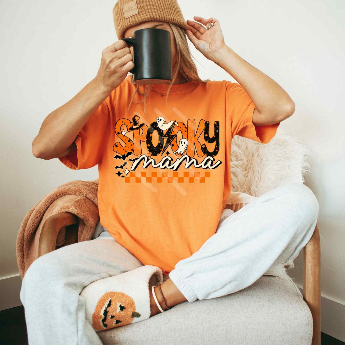 Spooky mama ghost/checkered EXCLUSIVE DTF transfer