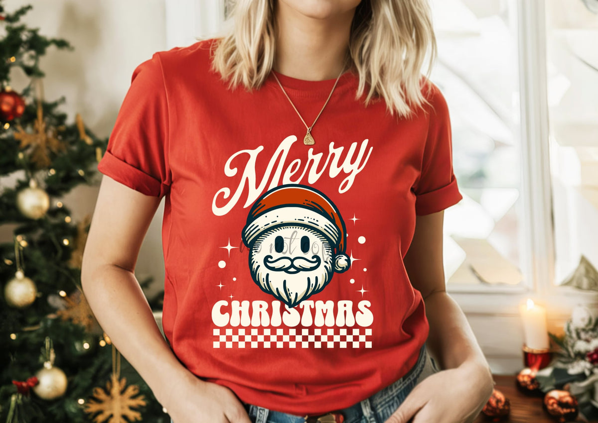 Merry christmas white smiley santa 50274 DTF transfer