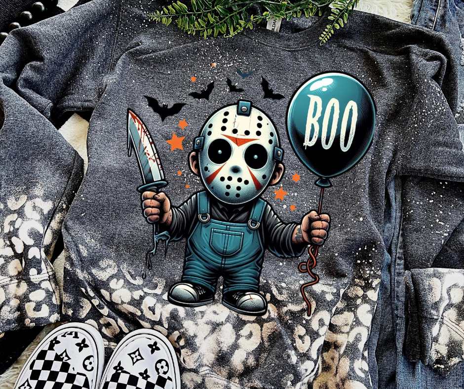 Myres with boo balloon DTF transfer