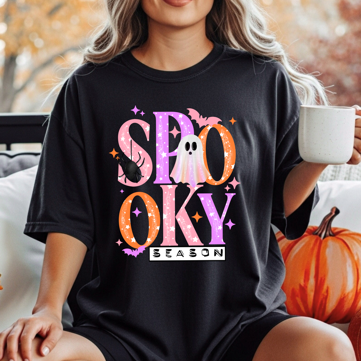 Spooky season ghost purple orange pink font CSC Sunday Special DTF transfer