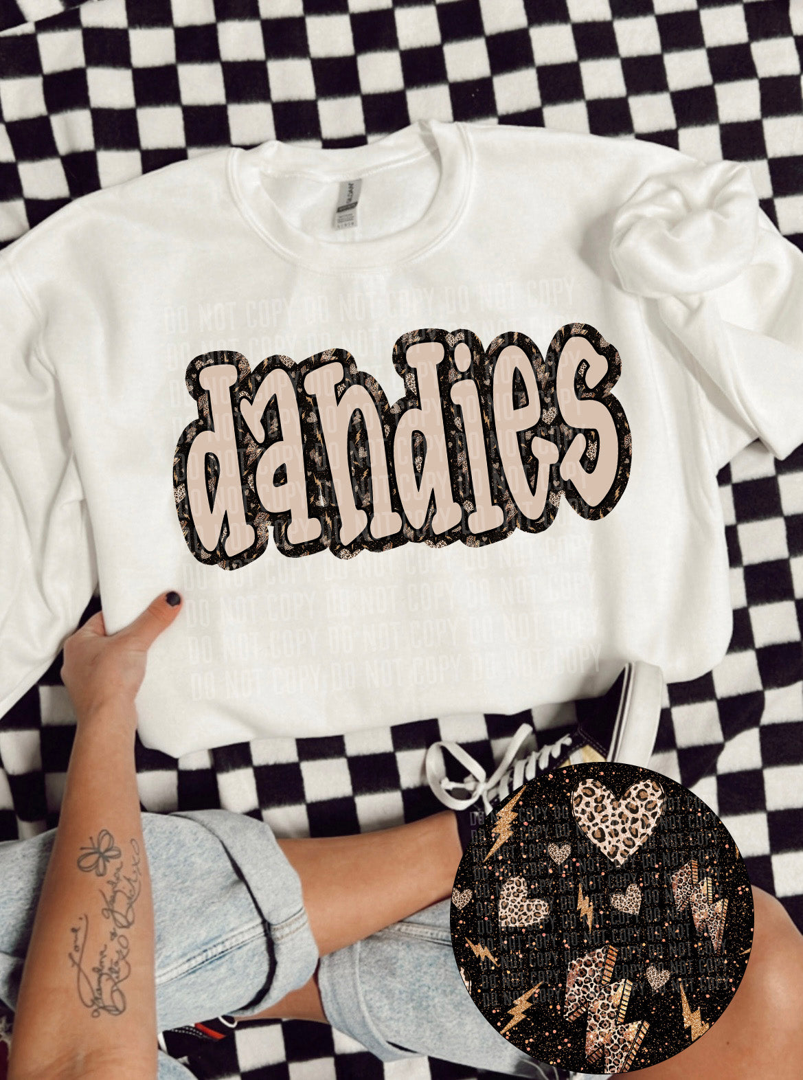 Dandies lightning bolt outline (CCDD) 43621 DTF TRANSFER