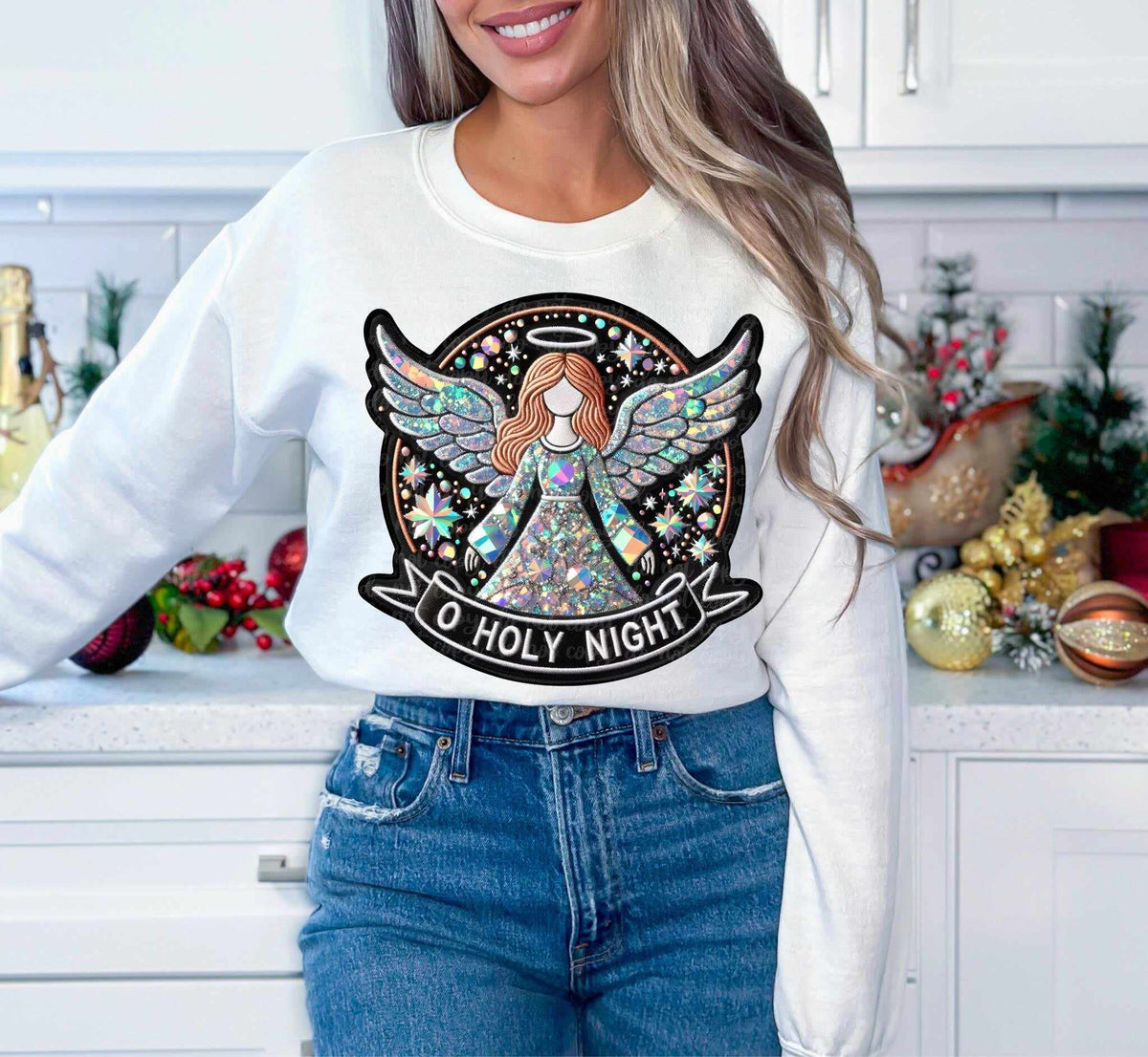 O holy night angel circle 44335 DTF transfer