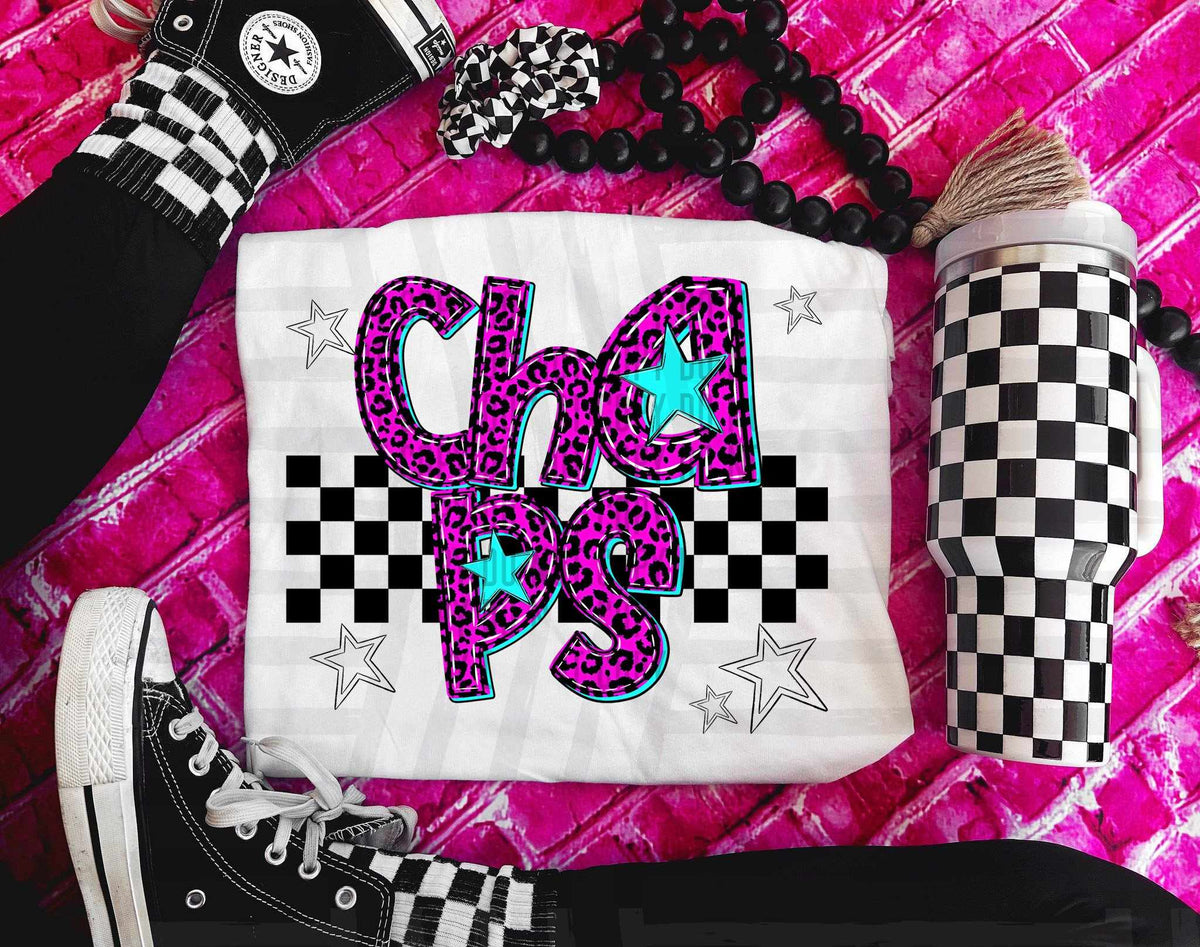 Chaps Pink Leopard Neon (Caplinger) DTF transfer