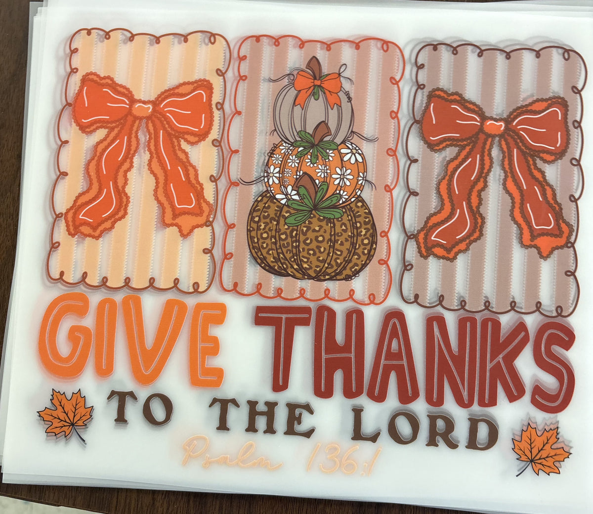 Give thanks  DTF transfer