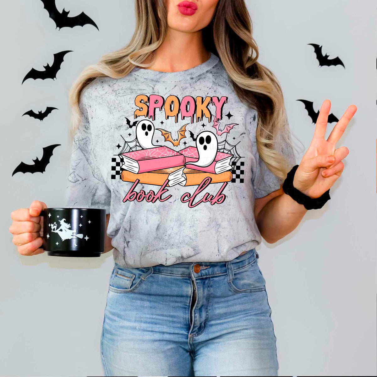 Spooky book club pink and orange (CSC) 50156 DTF transfer