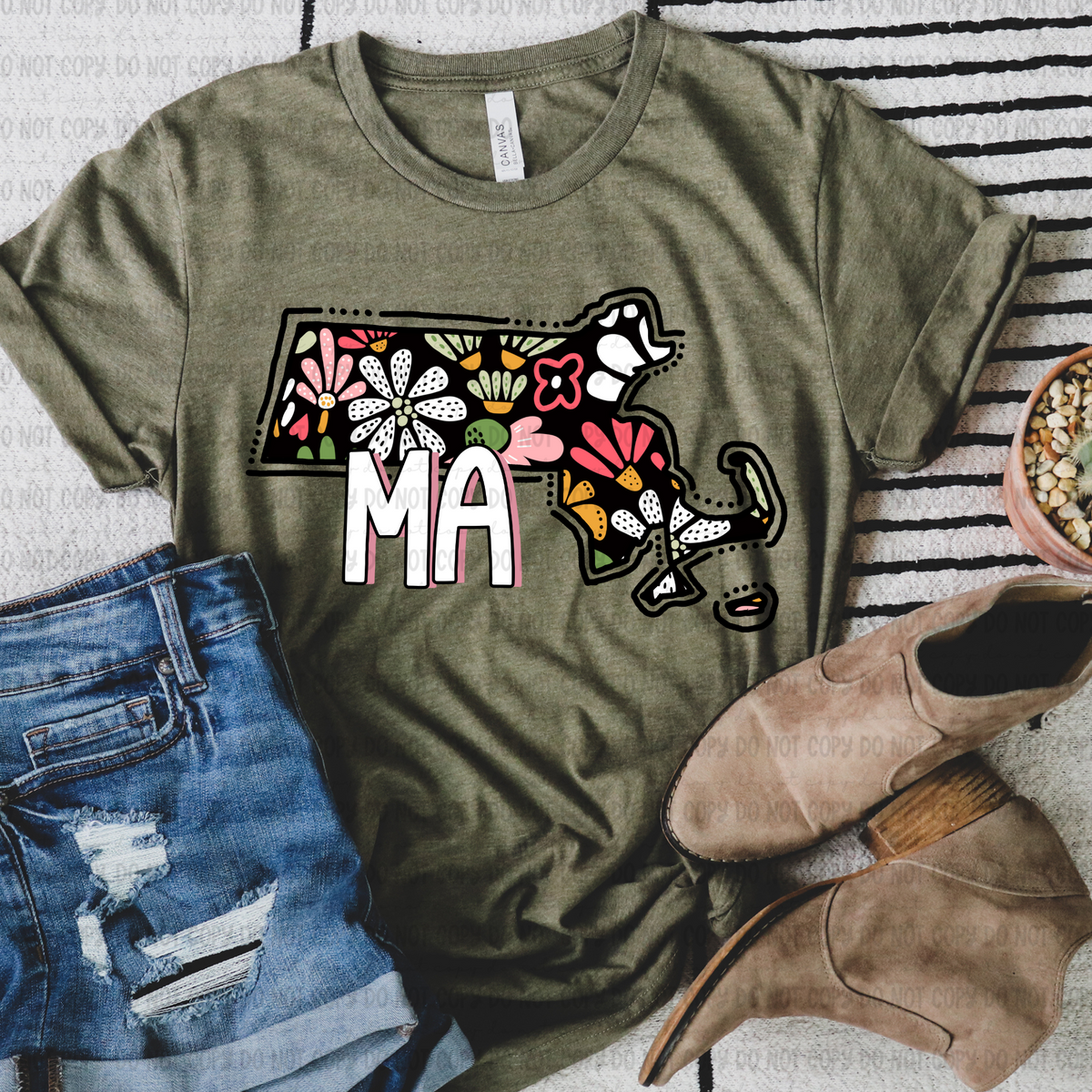 Floral states black background REVEL