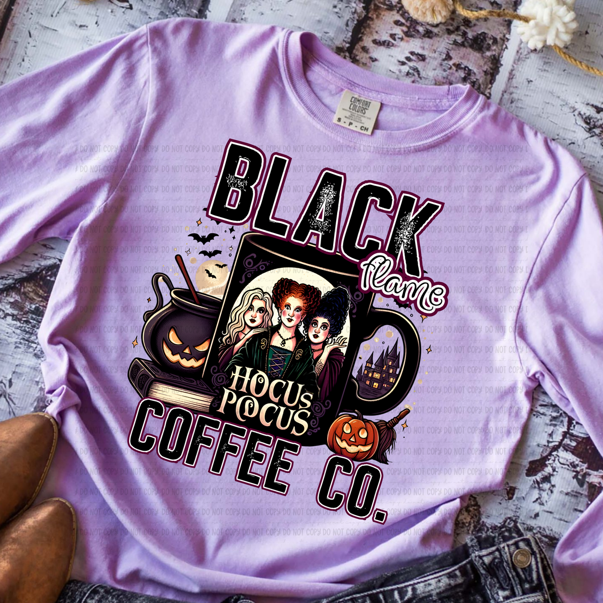 Black flame coffee co HP revel DTF transfer