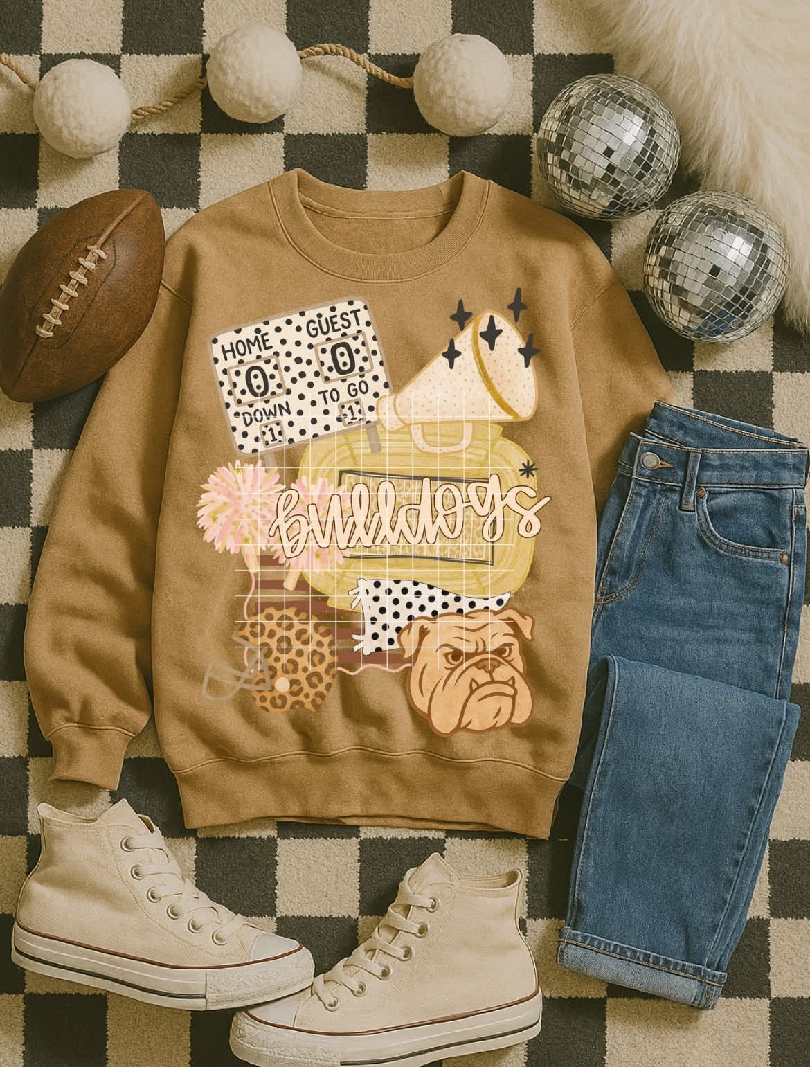 Bulldogs beige (bloom) DTF transfer