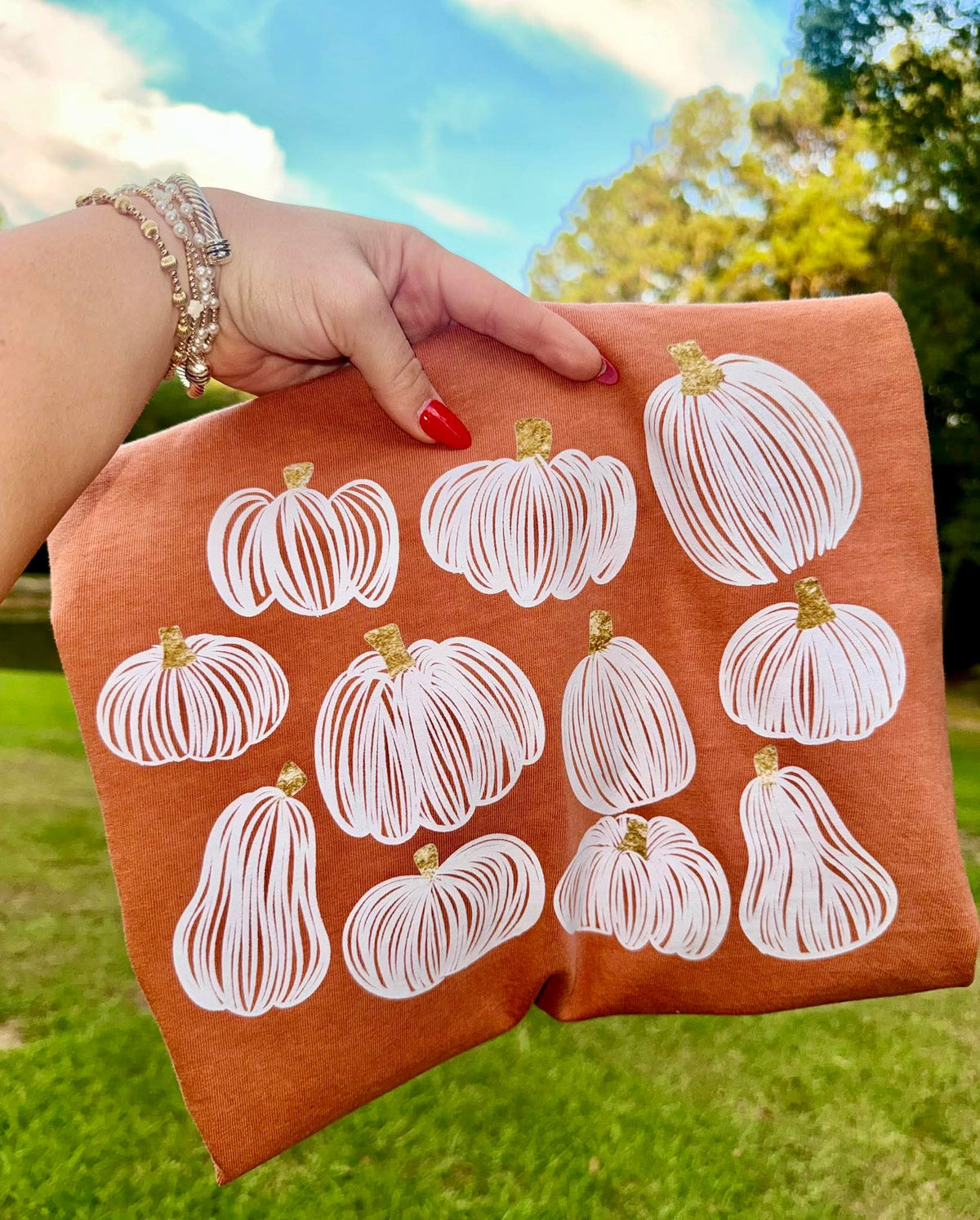 White Pumpkin cluster DTF transfer