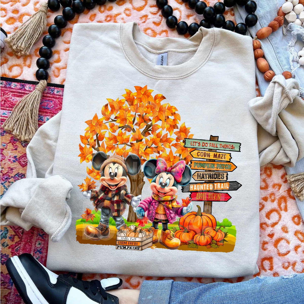 Mouse pumpkin patch DTF transfer