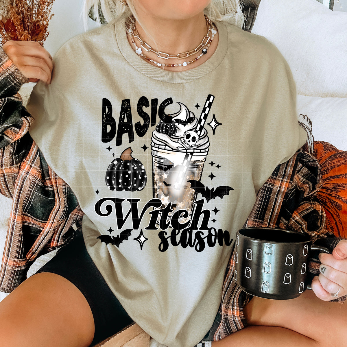 Basic witch season BLACK FONT latte CSC DTF transfer