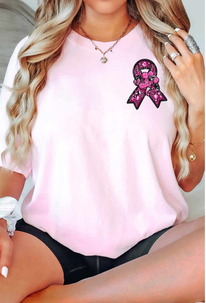 Pink football ribbon 52059 DTF transfer