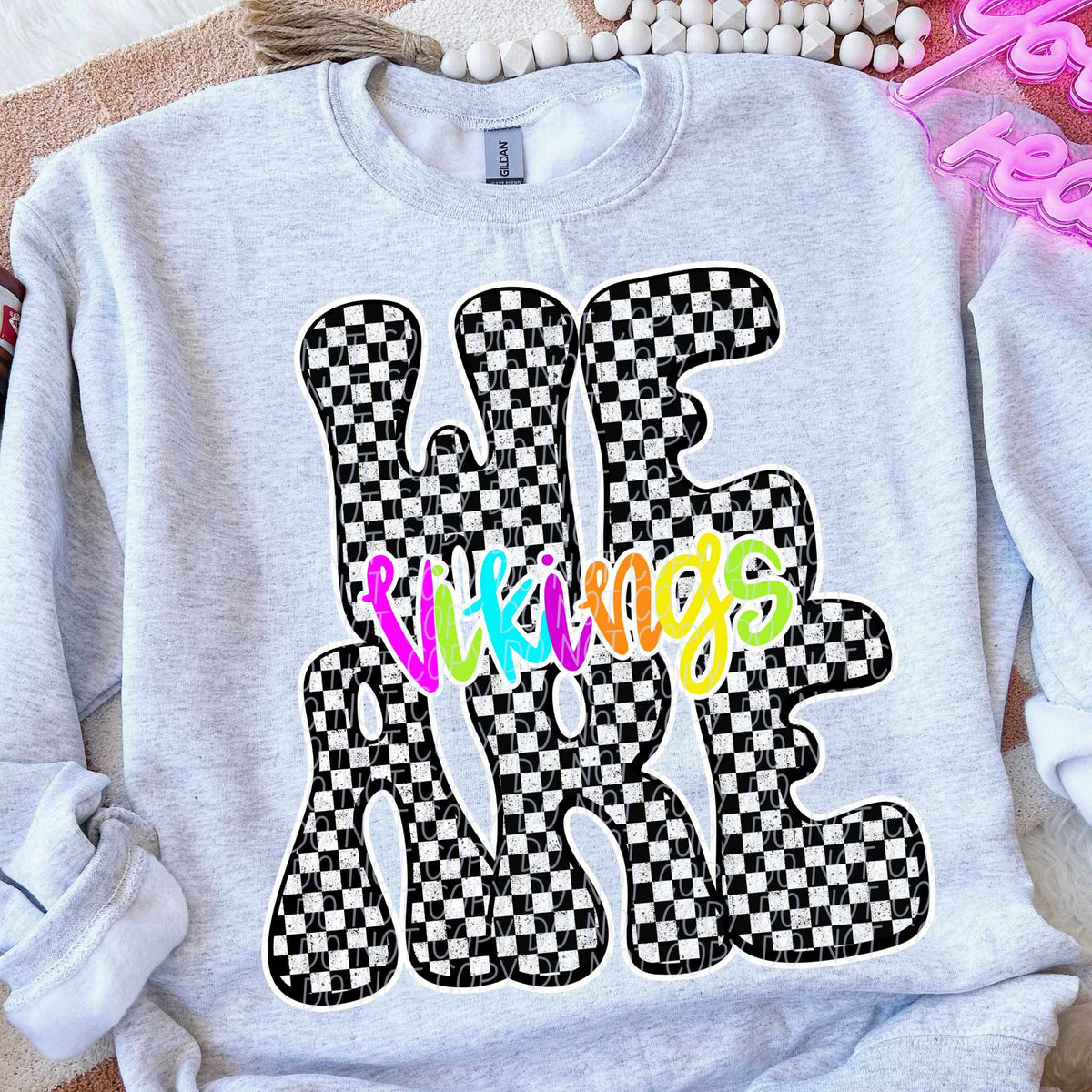 We are Vikings rainbow checkered (City) DTF transfer