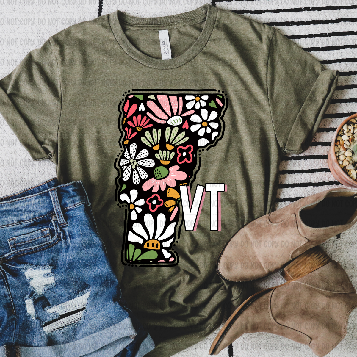 Floral states black background REVEL