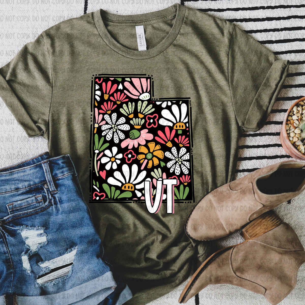 Floral states black background REVEL