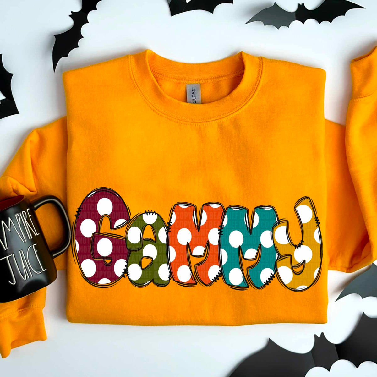 Gammy polka dots fall colors 52081 DTF transfer