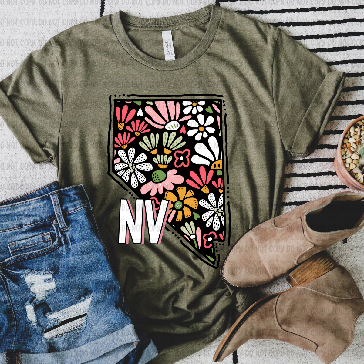 Floral states black background REVEL