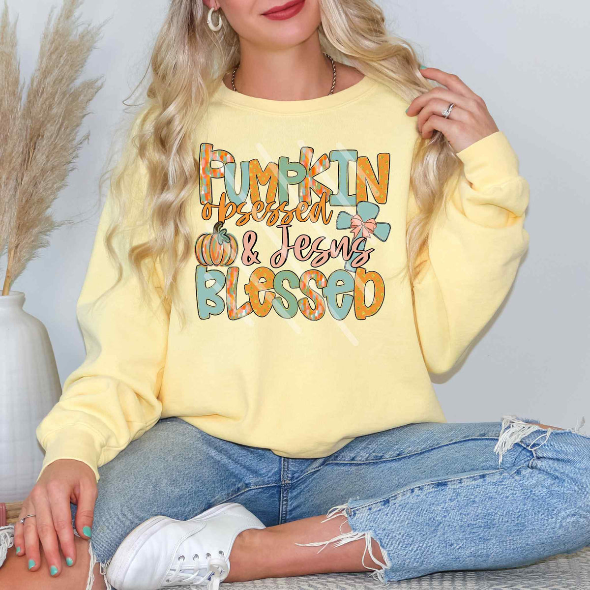 Pumpkin obsessed and Jesus blessed EXCLUSIVE DTF transfer