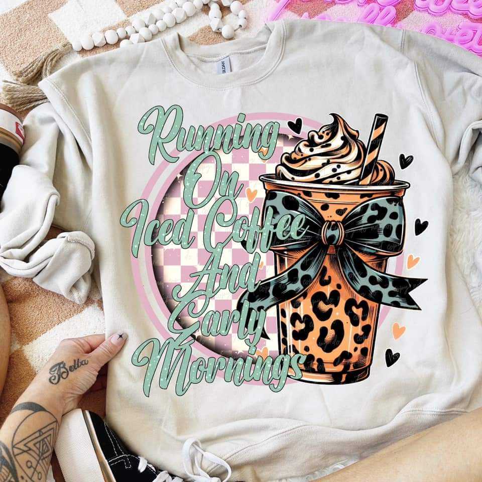Running on iced coffee and early mornings (VIRGO) 52128 DTF transfer
