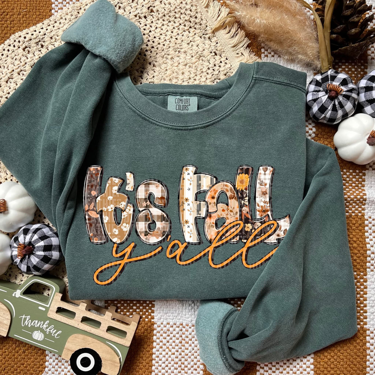 It's fall y'all SDD plaid DTF transfer