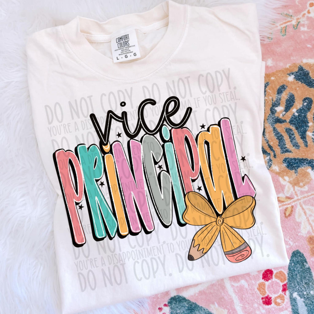 Vice principal pencil bow SWD DTF transfer