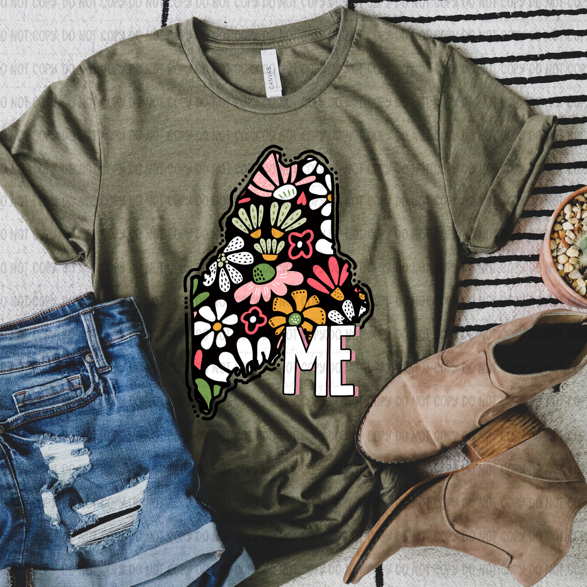 Floral states black background REVEL