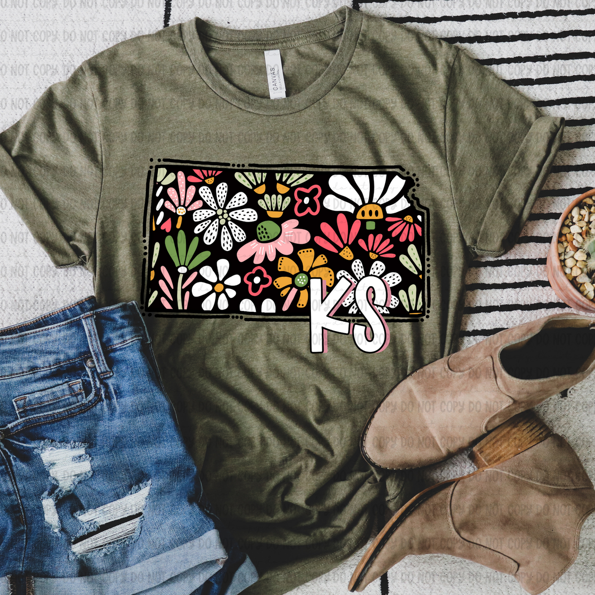 Floral states black background REVEL