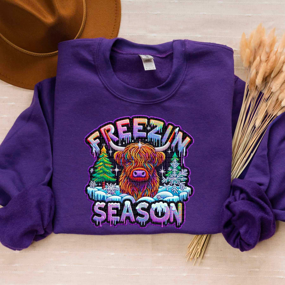 Freezin season shaggy cow 50677 DTF transfer