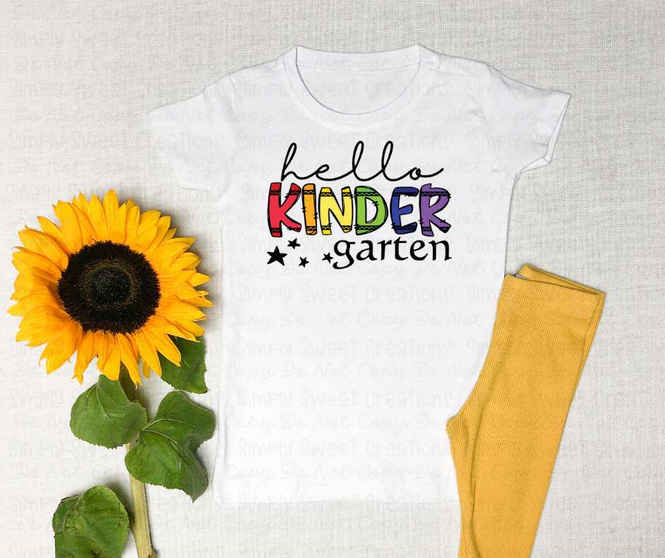 Hello kindergarten crayon font (VS) 52163 DTF transfer