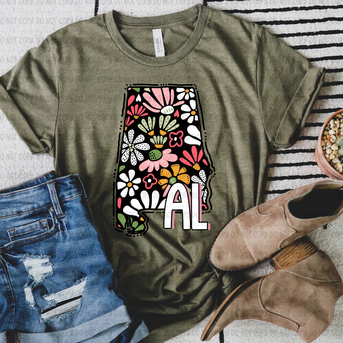 Floral states black background REVEL