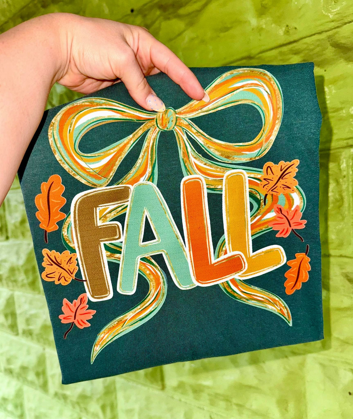 Fall with bow DTF transfer