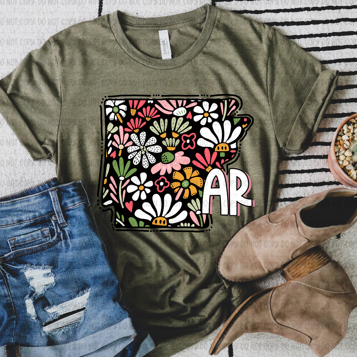 Floral states black background REVEL