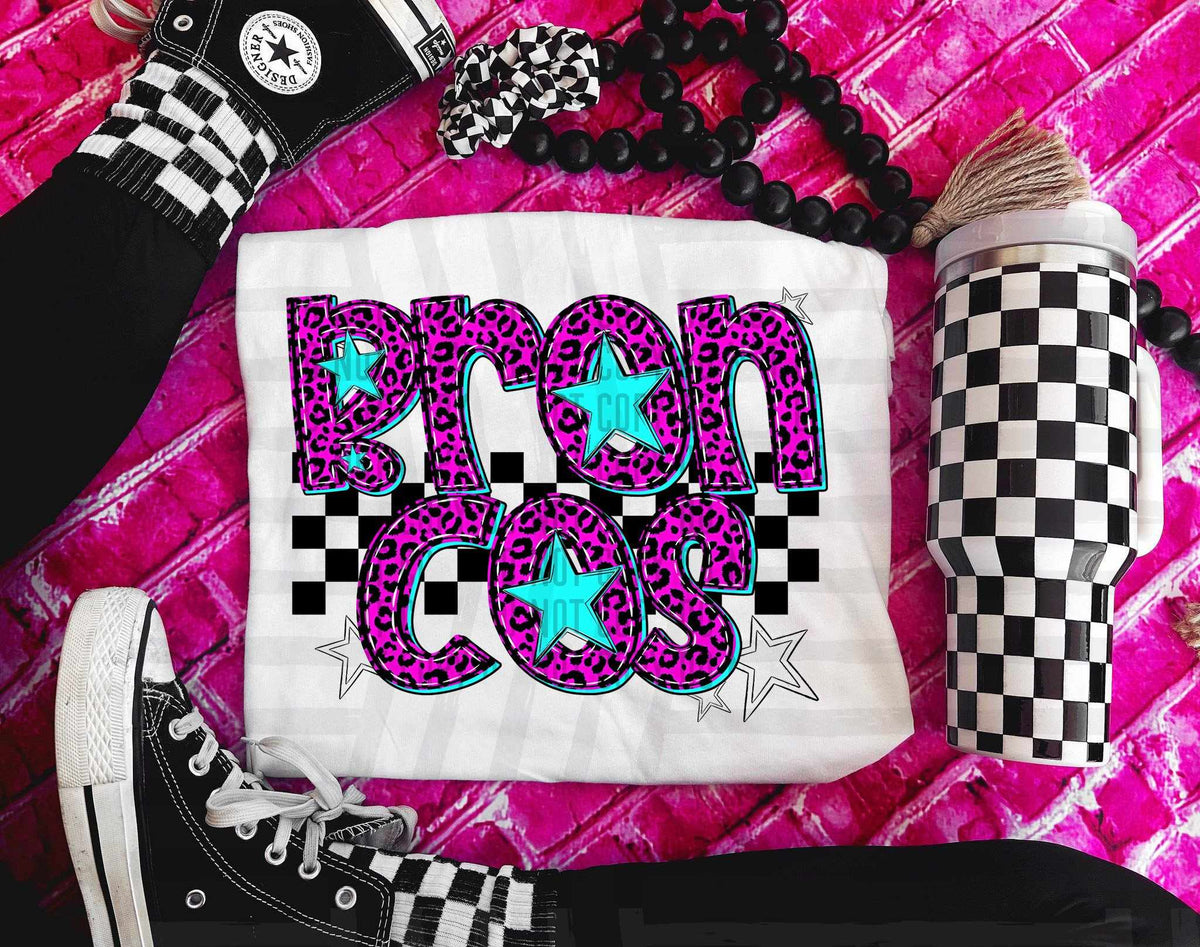 Broncos Pink Leopard Neon (Caplinger) DTF transfer