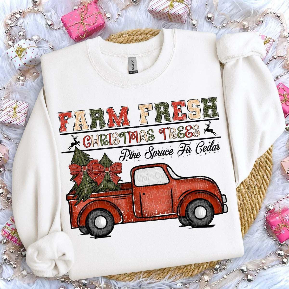Farm fresh christmas tree red truck virgo Tuesday Deal DTF