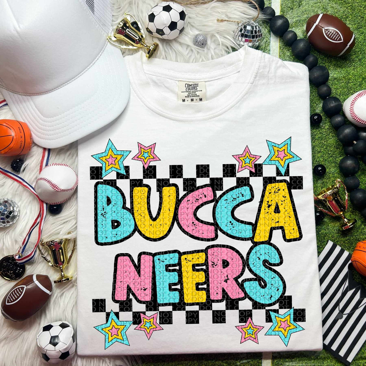 Buccaneers blue yellow pink 44414 DTF transfer