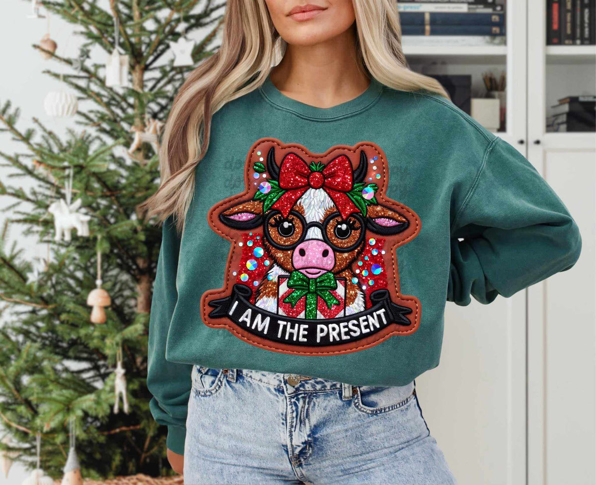 I am the present cow 44338 DTF transfer