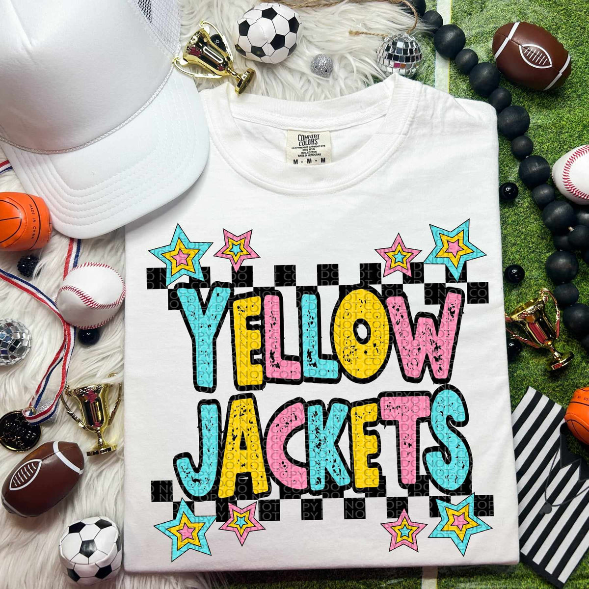 Yellow jackets blue yellow pink 44415 DTF transfer
