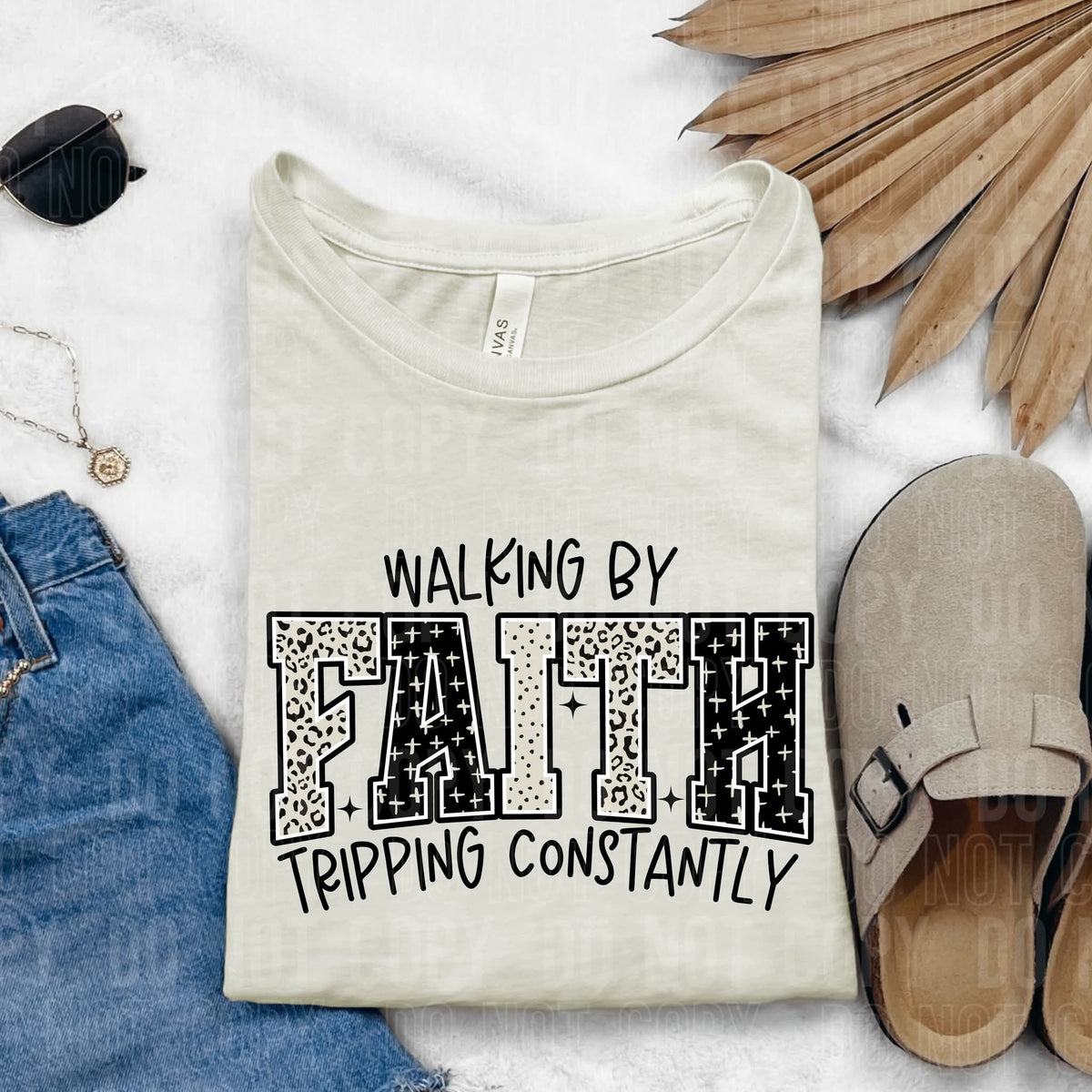 Walking by Faith tripping constantly DTF transfer