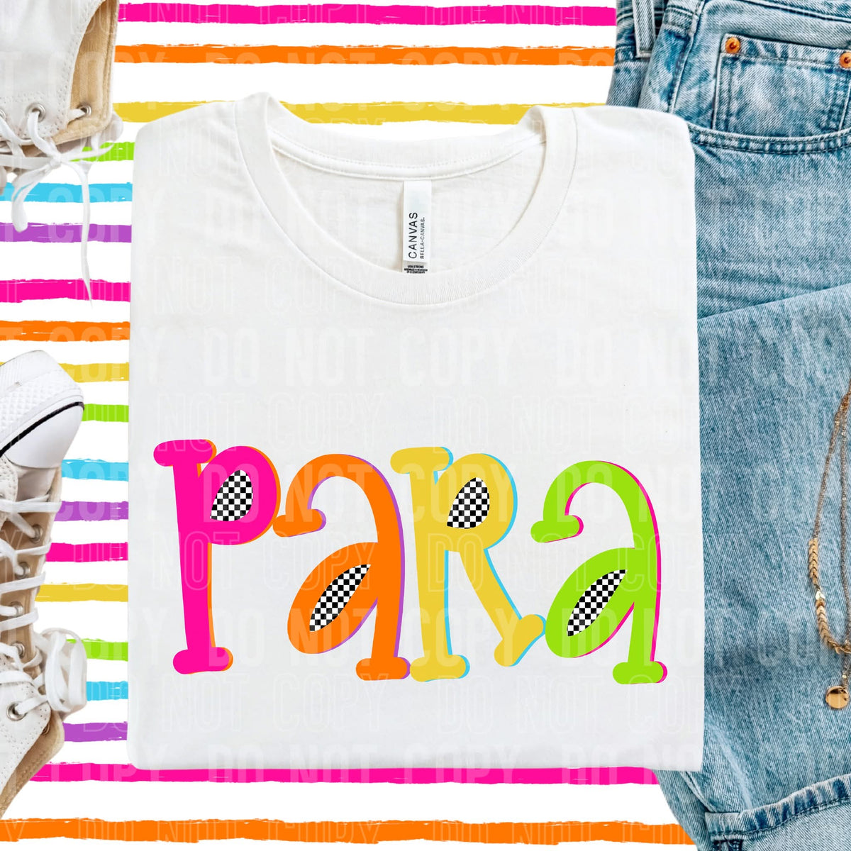 Para colorful DTF transfer
