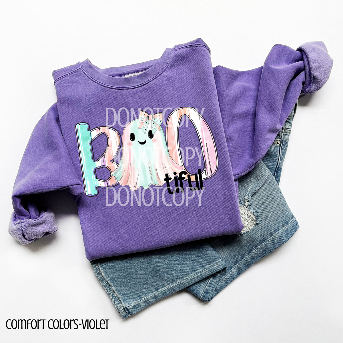 Boo tiful colorful ghost CSG DTF transfer