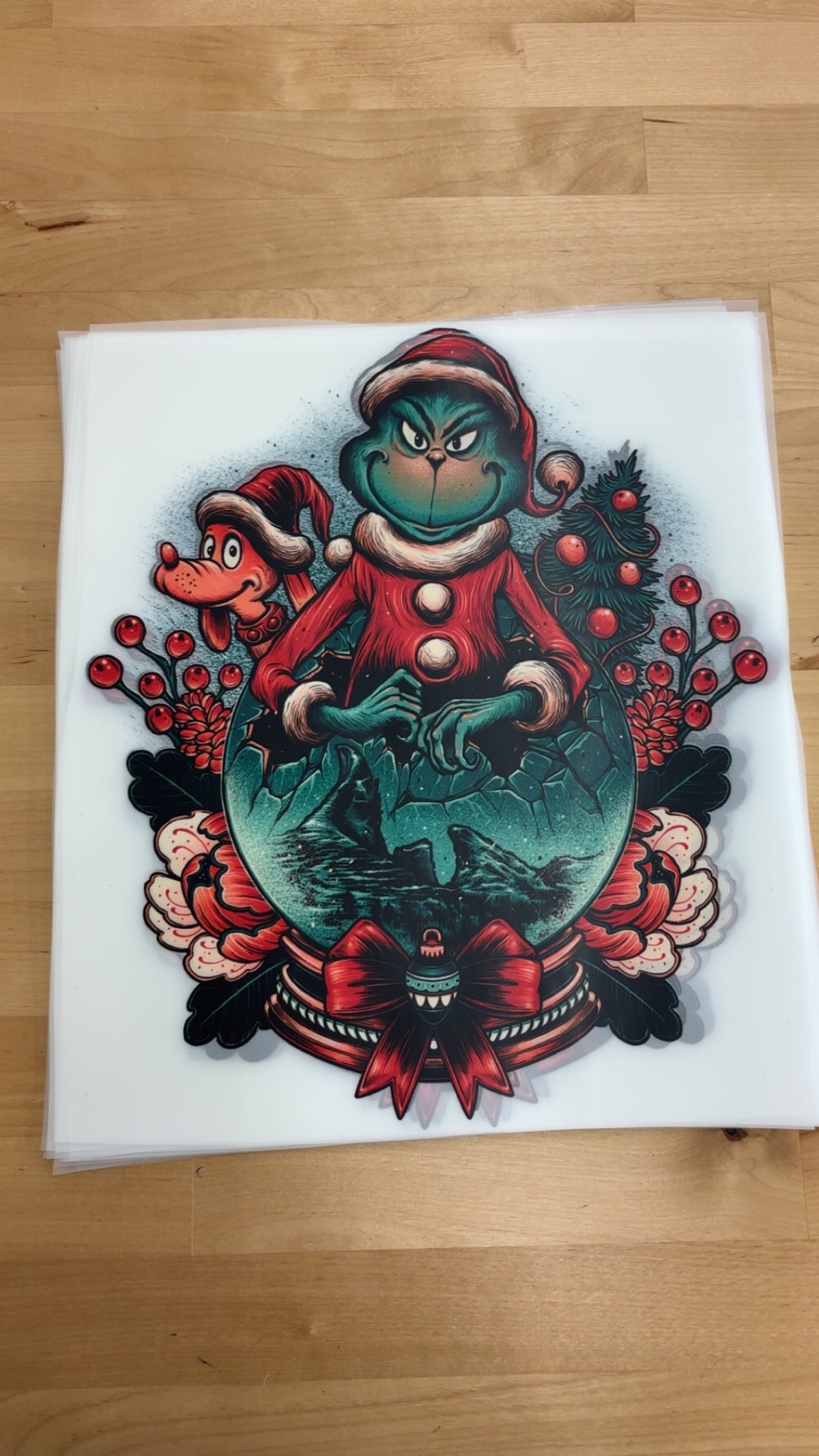 Green guy glitchy  DTF transfer