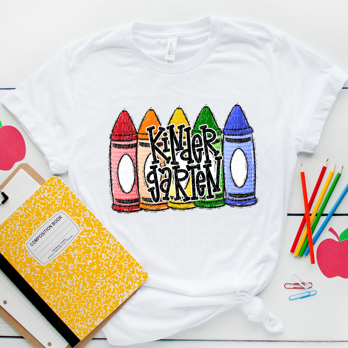 Kindergarden crayons BOY CITY  DTF transfer