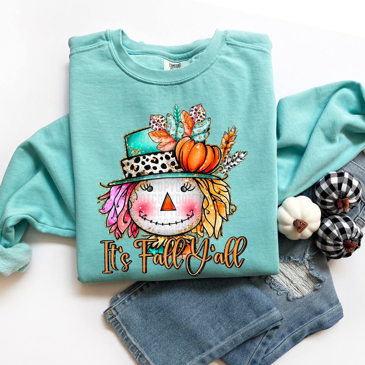 It's fall y'all scare crow SDD DTF transfer