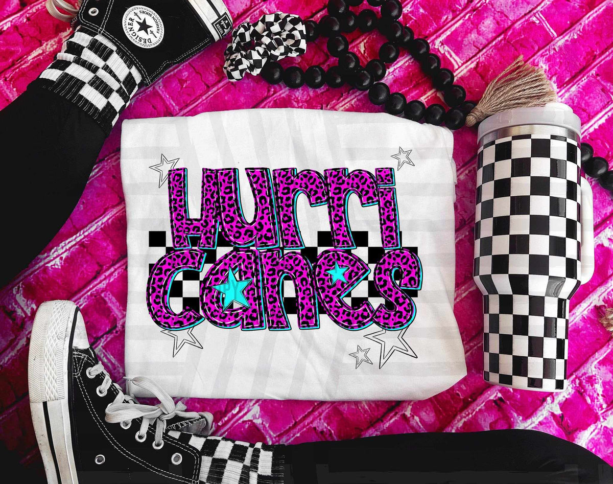 Hurricanes Pink Leopard Neon (Caplinger) DTF transfer