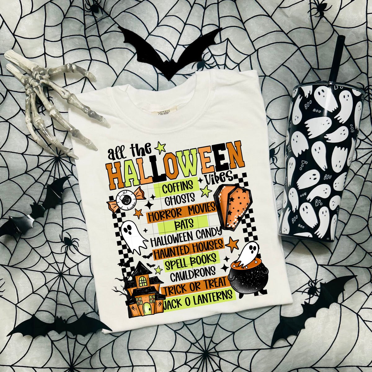 All the Halloween vibes BLACK FONT CSC DTF transfer