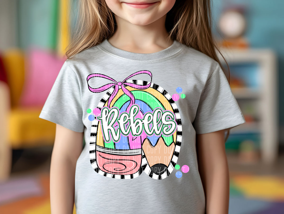 Preppy Pencil pink bow Mascots (Caplinger)