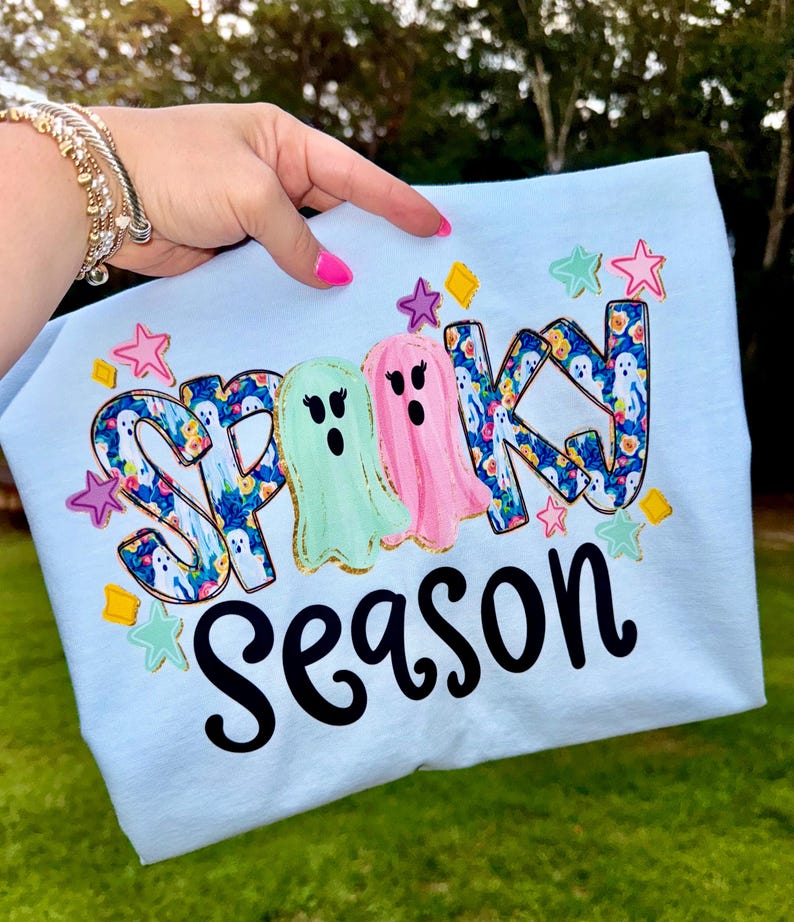 Spooky season ghost font crafty DTF transfer